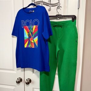 Polo by Ralph Lauren Green and Navy Track Set